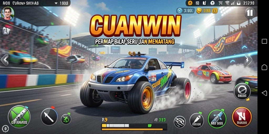 Tampilan menakjubkan dari gameplay balap CUANWIN.