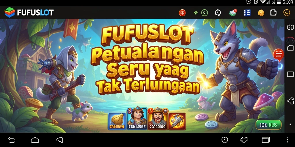 Gameplay FUFUSLOT menampilkan aksi petualangan yang mendebarkan.