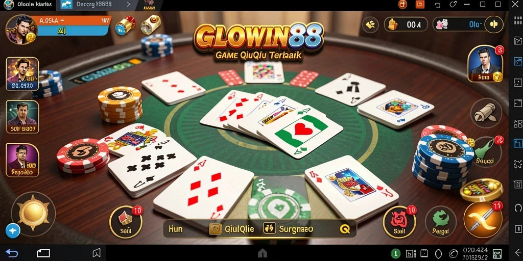 Tampilan gameplay QiuQiu yang menarik di GLOWIN88.