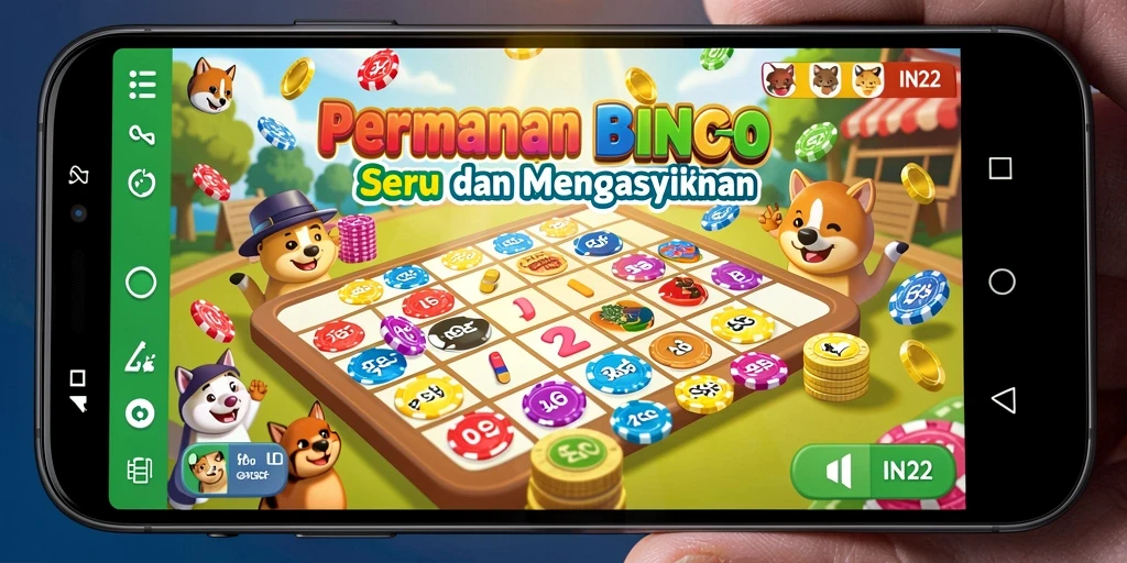 Tangkapan layar IN22 menampilkan kegembiraan bermain Bingo dengan pemain yang bersemangat.