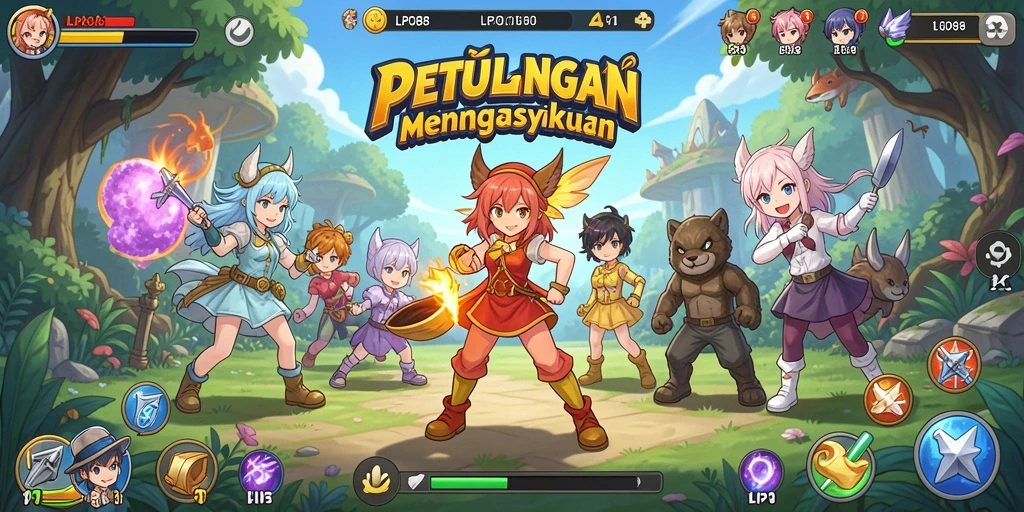 Tampilan gameplay LPO88 dengan karakter anime yang menarik.