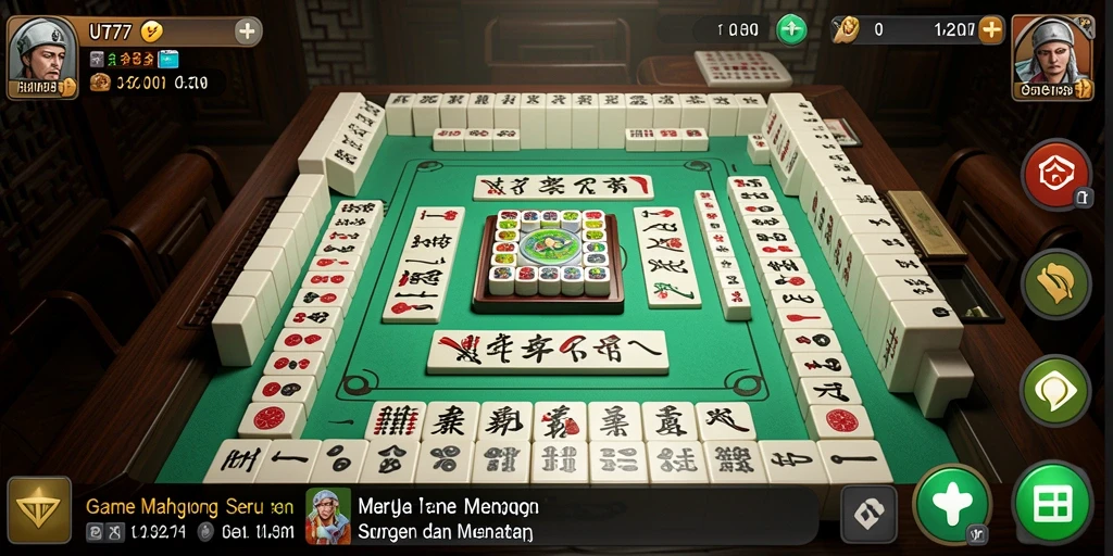 Tangkapan layar UT77 menampilkan gameplay Mahjong yang seru dan menantang.